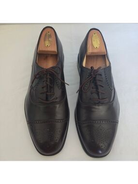 BALLY SWITZERLAND 'ORLANO' MENS LUXURY DRESS SHOE OXFORD LEATHER BROWN SZ 9 EEE